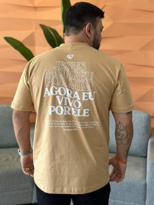 Camiseta Oversized Masculina Jesus Morreu por Mim - Naked