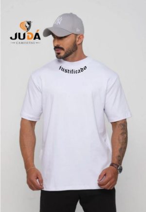 Camiseta Oversized Masculina Justificado - Branco