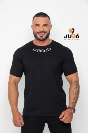 Camiseta Oversized Masculina Justificado - Preto