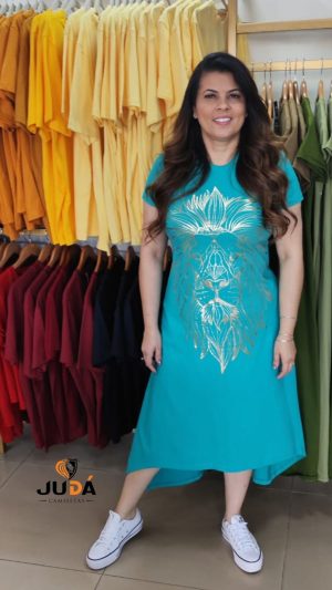 Vestido Longo Feminino Leão Thalles - Verde Jade