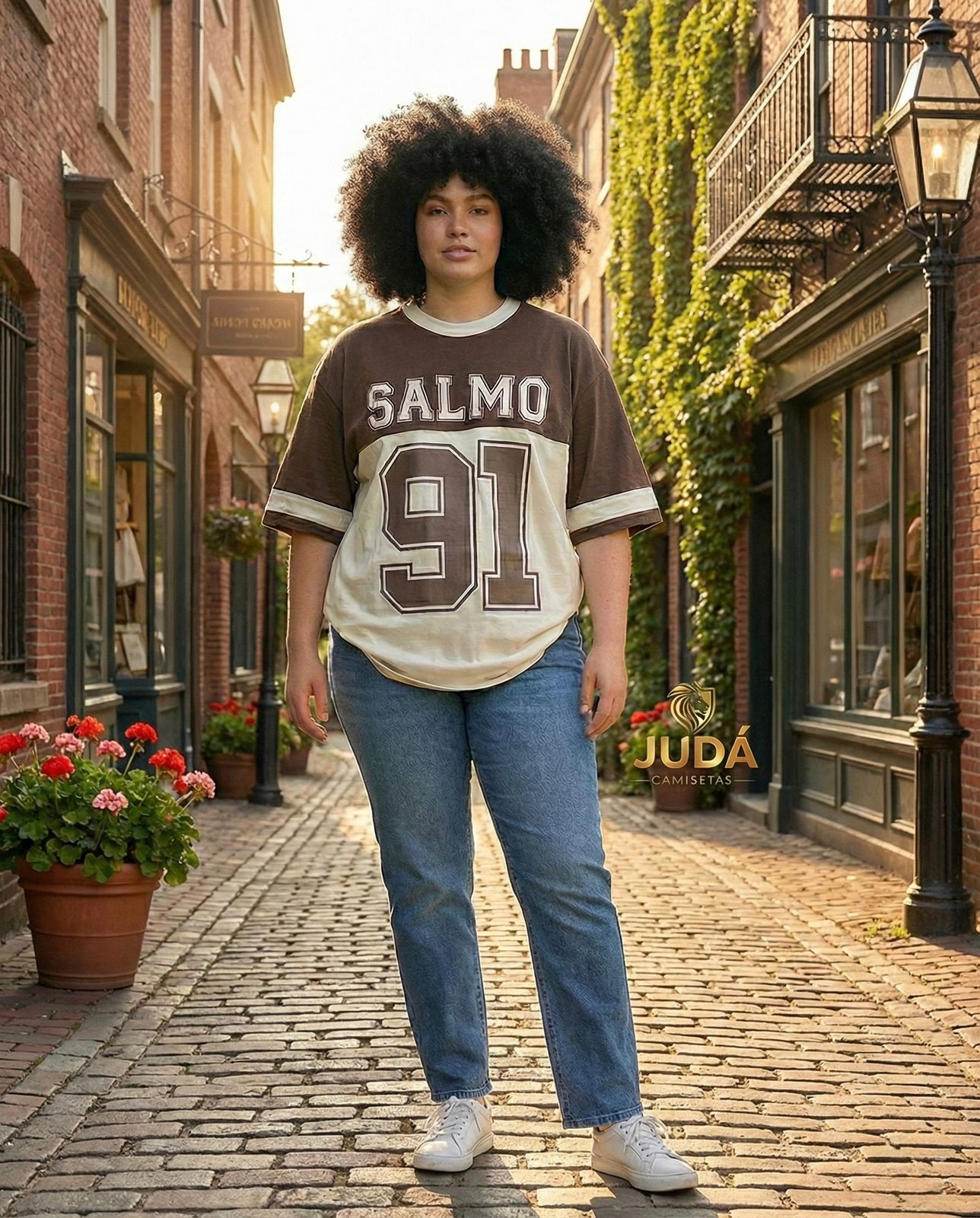 Camiseta Oversized Salmo 91 Malhão Americano – Marrom