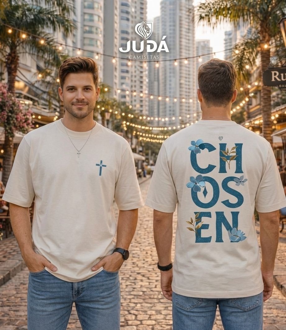 Camiseta Oversized Masculina Chosen Flowers – Bege