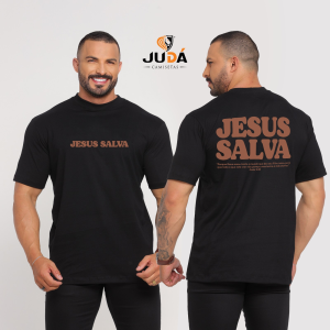 Camiseta Masculina Jesus Salva - Preto