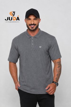 Camiseta Tradicional Gola Polo Piquet - Cinza Mescla