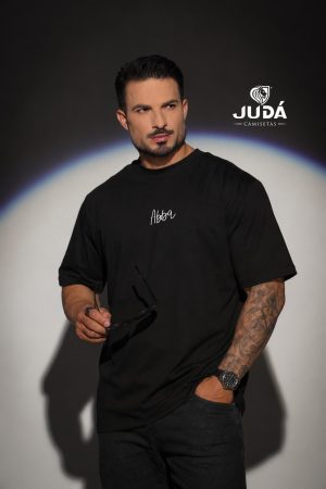 Camiseta Oversized Masculina Abba  - Preta