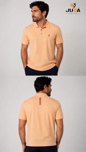 Camiseta Polo Masculina Judá - Pêssego