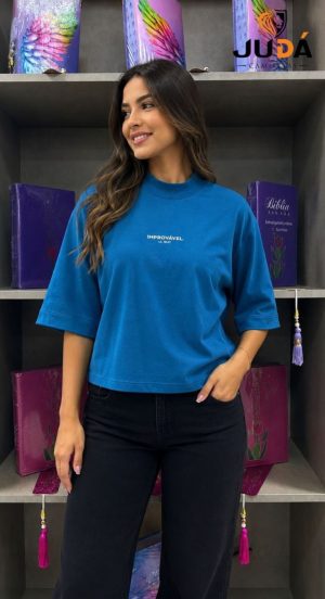Blusa Oversized Feminina Improvável - Azul Precioso