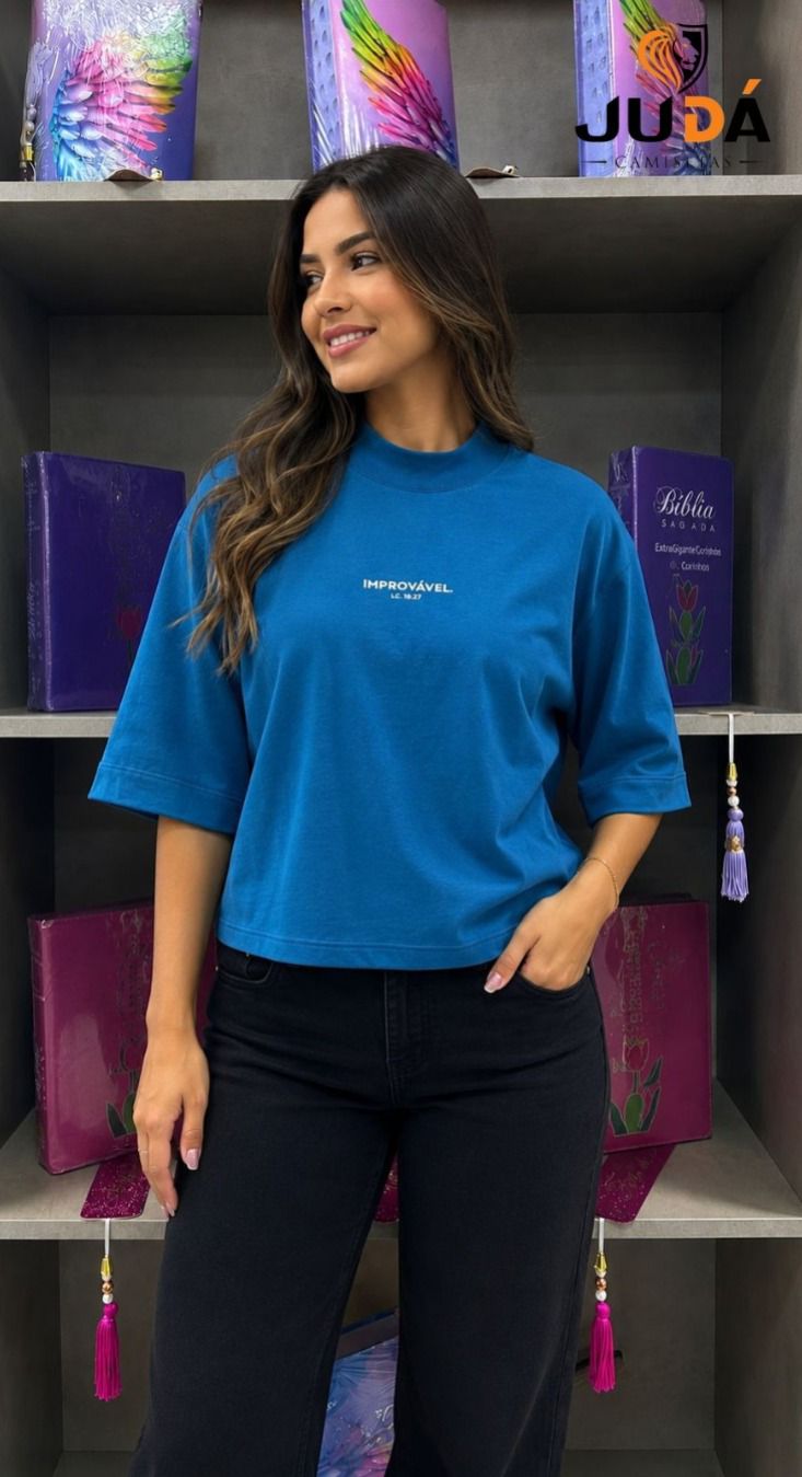 Blusa Oversized Feminina Improvável – Azul Precioso