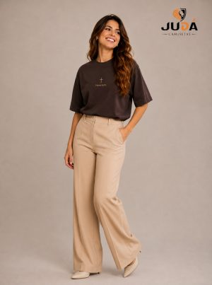 Blusa Oversized Feminina Have Faith - Marrom
