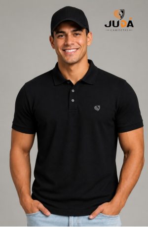 Camiseta Polo Masculina Judá - Preta