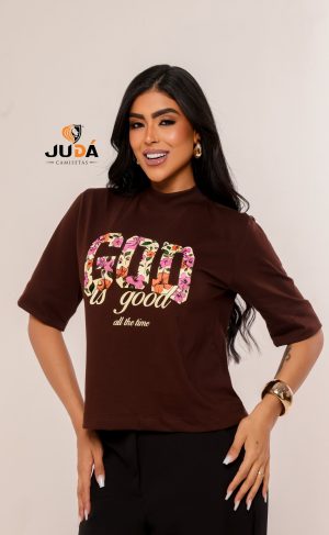 Blusa Oversized Feminina God Is Good Colors - Marrom