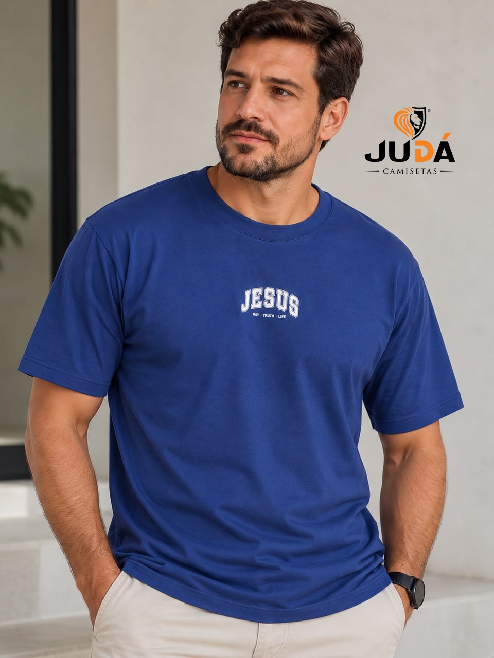 Camiseta Masculina Jesus Life – Azul Marinho