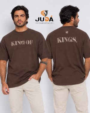 Camiseta Oversized Masculina King Off 02 - Marrom